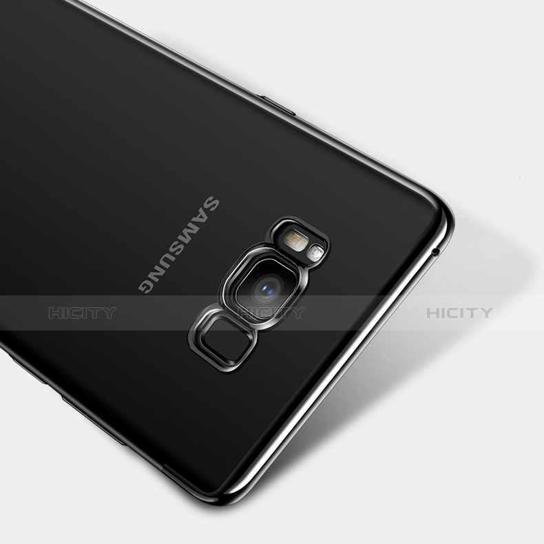 Silikon Schutzhülle Ultra Dünn Tasche Durchsichtig Transparent T14 für Samsung Galaxy S8 Plus Schwarz groß