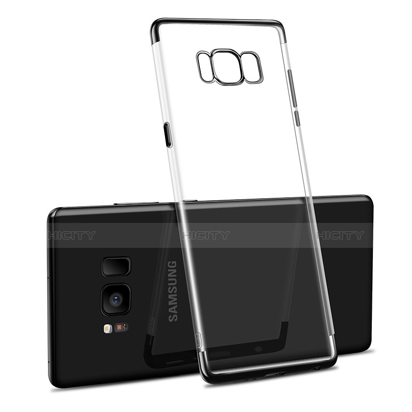 Silikon Schutzhülle Ultra Dünn Tasche Durchsichtig Transparent T14 für Samsung Galaxy S8 Schwarz