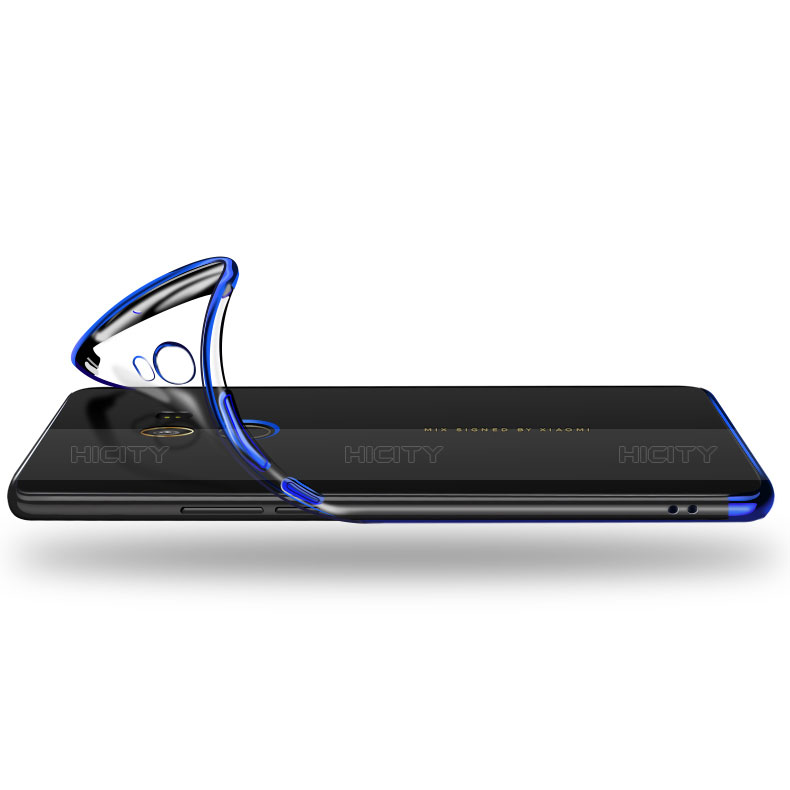 Silikon Schutzhülle Ultra Dünn Tasche Durchsichtig Transparent T14 für Xiaomi Mi Mix Evo Blau