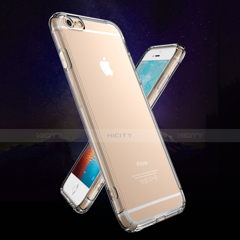 Silikon Schutzhülle Ultra Dünn Tasche Durchsichtig Transparent T15 für Apple iPhone 6 Klar groß