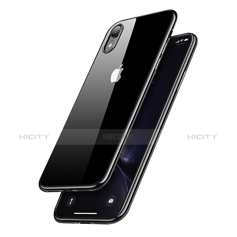 Silikon Schutzhülle Ultra Dünn Tasche Durchsichtig Transparent T15 für Apple iPhone XR Schwarz