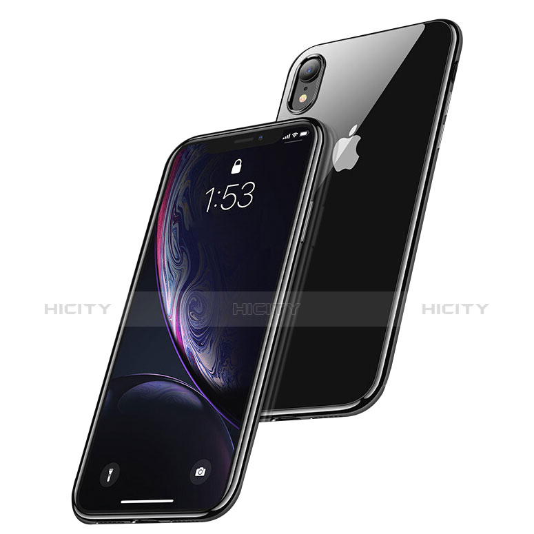 Silikon Schutzhülle Ultra Dünn Tasche Durchsichtig Transparent T15 für Apple iPhone XR Schwarz