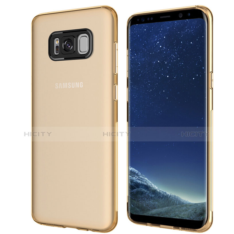 Silikon Schutzhülle Ultra Dünn Tasche Durchsichtig Transparent T15 für Samsung Galaxy S8 Plus Gold Plus