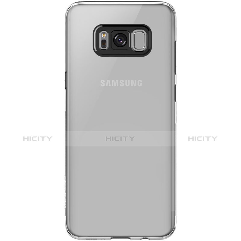 Silikon Schutzhülle Ultra Dünn Tasche Durchsichtig Transparent T15 für Samsung Galaxy S8 Plus Grau groß