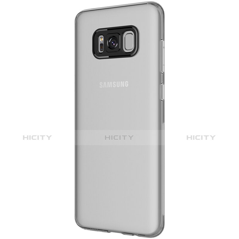 Silikon Schutzhülle Ultra Dünn Tasche Durchsichtig Transparent T15 für Samsung Galaxy S8 Plus Grau groß