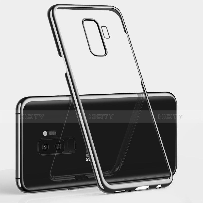 Silikon Schutzhülle Ultra Dünn Tasche Durchsichtig Transparent T15 für Samsung Galaxy S9 Plus Schwarz