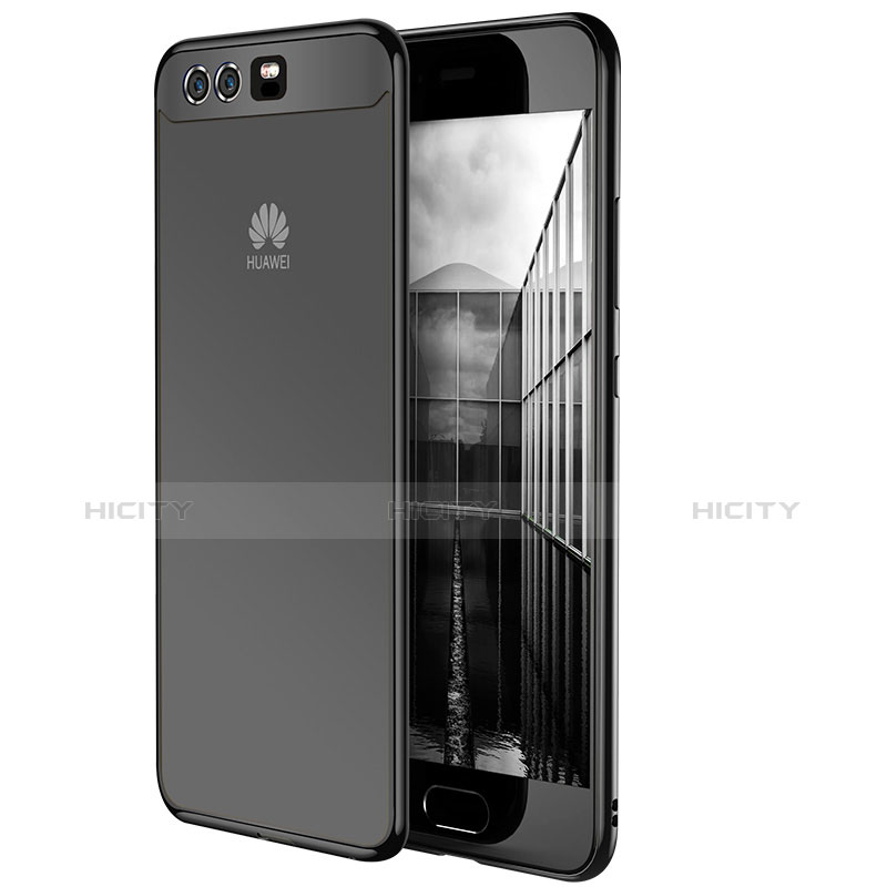 Silikon Schutzhülle Ultra Dünn Tasche Durchsichtig Transparent T16 für Huawei P10 Plus Schwarz Plus