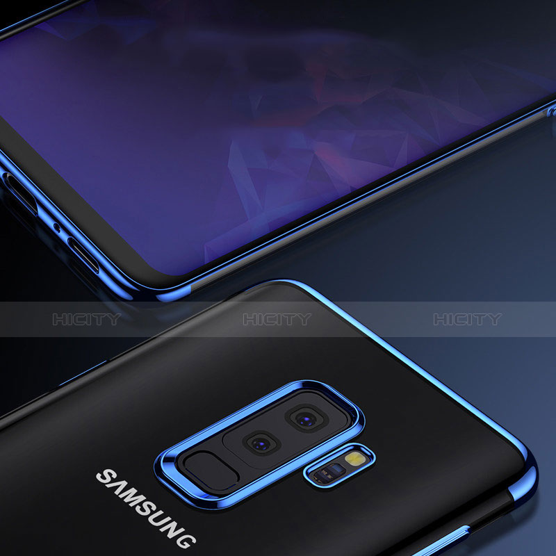 Silikon Schutzhülle Ultra Dünn Tasche Durchsichtig Transparent T16 für Samsung Galaxy S9 Plus Blau groß