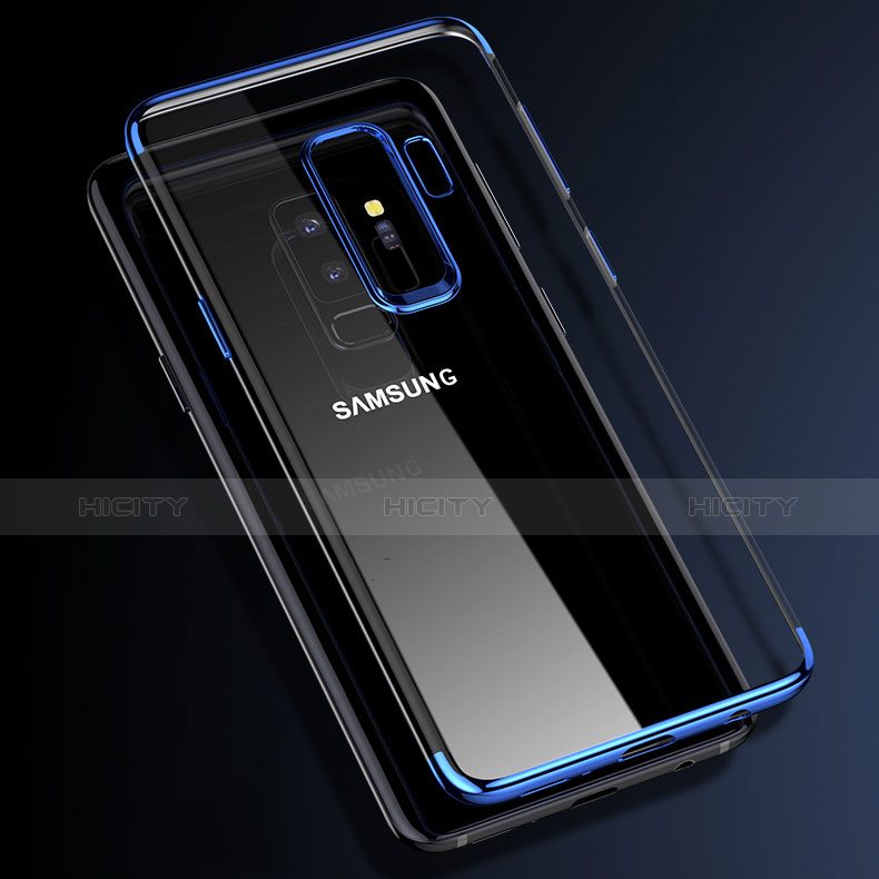 Silikon Schutzhülle Ultra Dünn Tasche Durchsichtig Transparent T16 für Samsung Galaxy S9 Plus Blau groß