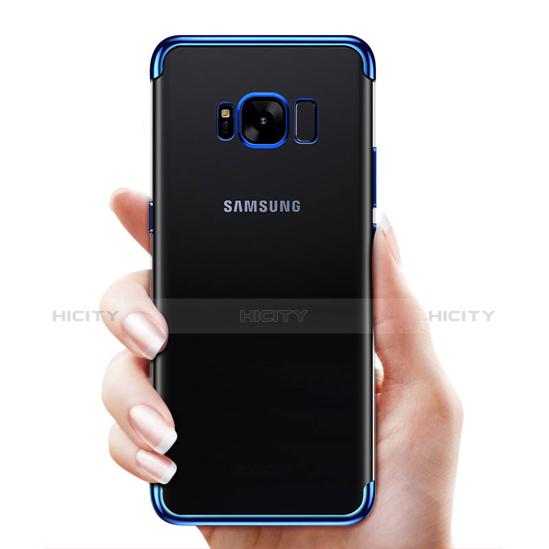 Silikon Schutzhülle Ultra Dünn Tasche Durchsichtig Transparent T17 für Samsung Galaxy S8 Plus Blau