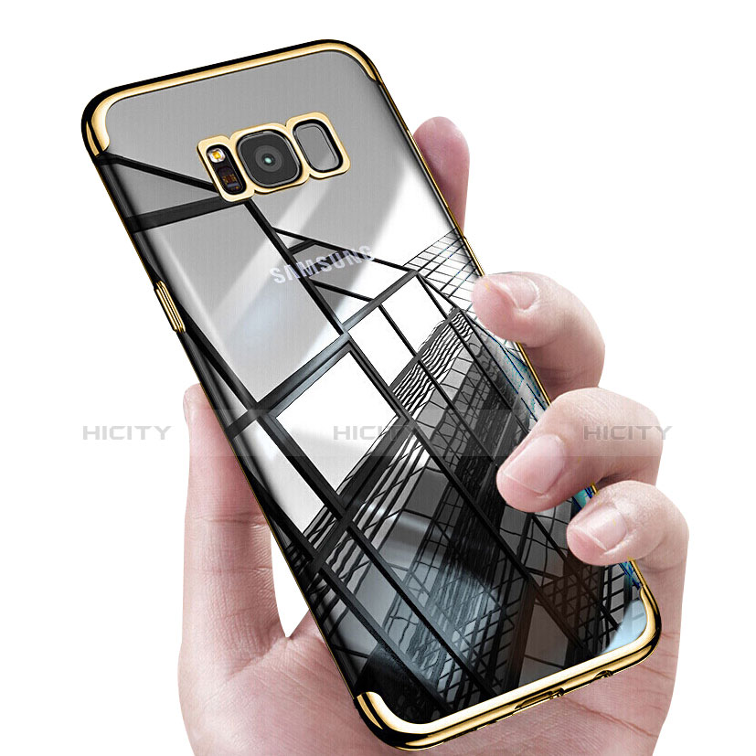 Silikon Schutzhülle Ultra Dünn Tasche Durchsichtig Transparent T17 für Samsung Galaxy S8 Plus Gold Plus