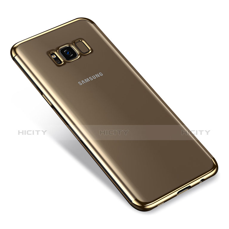 Silikon Schutzhülle Ultra Dünn Tasche Durchsichtig Transparent T17 für Samsung Galaxy S8 Plus Gold groß
