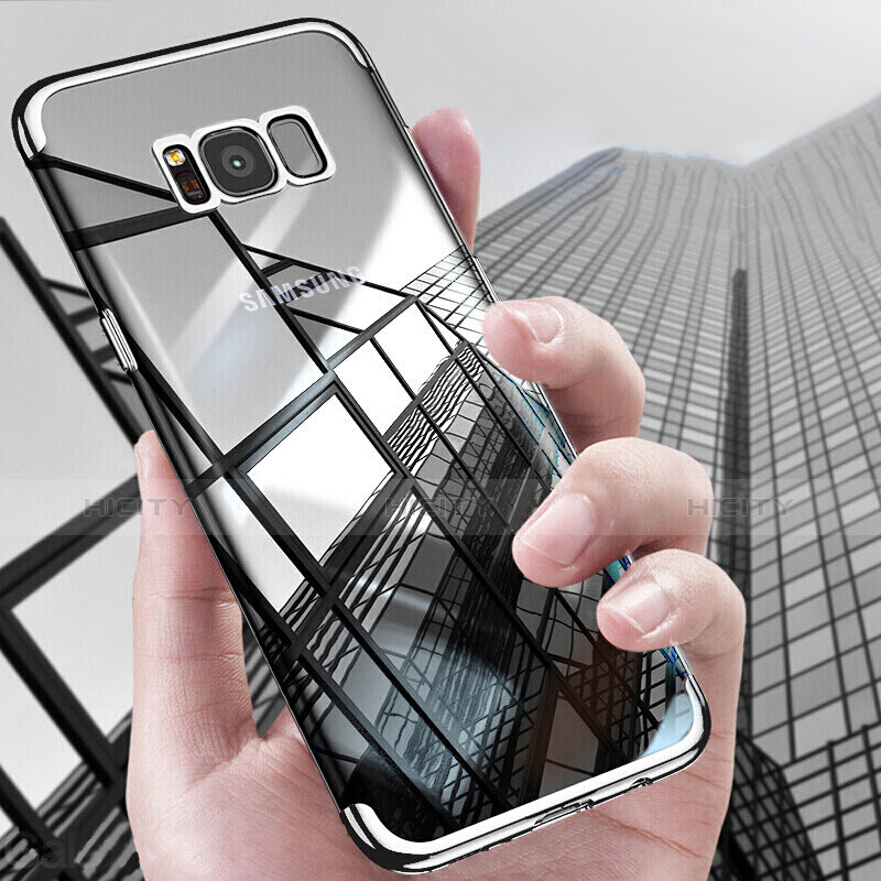 Silikon Schutzhülle Ultra Dünn Tasche Durchsichtig Transparent T17 für Samsung Galaxy S8 Plus Silber Plus
