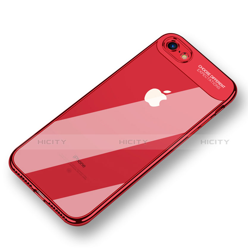 Silikon Schutzhülle Ultra Dünn Tasche Durchsichtig Transparent T18 für Apple iPhone SE (2020) Rot groß