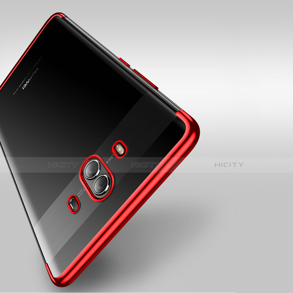 Silikon Schutzhülle Ultra Dünn Tasche Durchsichtig Transparent T18 für Huawei Mate 10 Rot groß