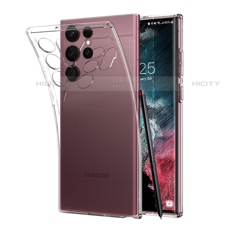 Silikon Schutzhülle Ultra Dünn Tasche Durchsichtig Transparent T18 für Samsung Galaxy S22 Ultra 5G Klar Plus