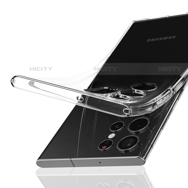 Silikon Schutzhülle Ultra Dünn Tasche Durchsichtig Transparent T18 für Samsung Galaxy S22 Ultra 5G Klar groß