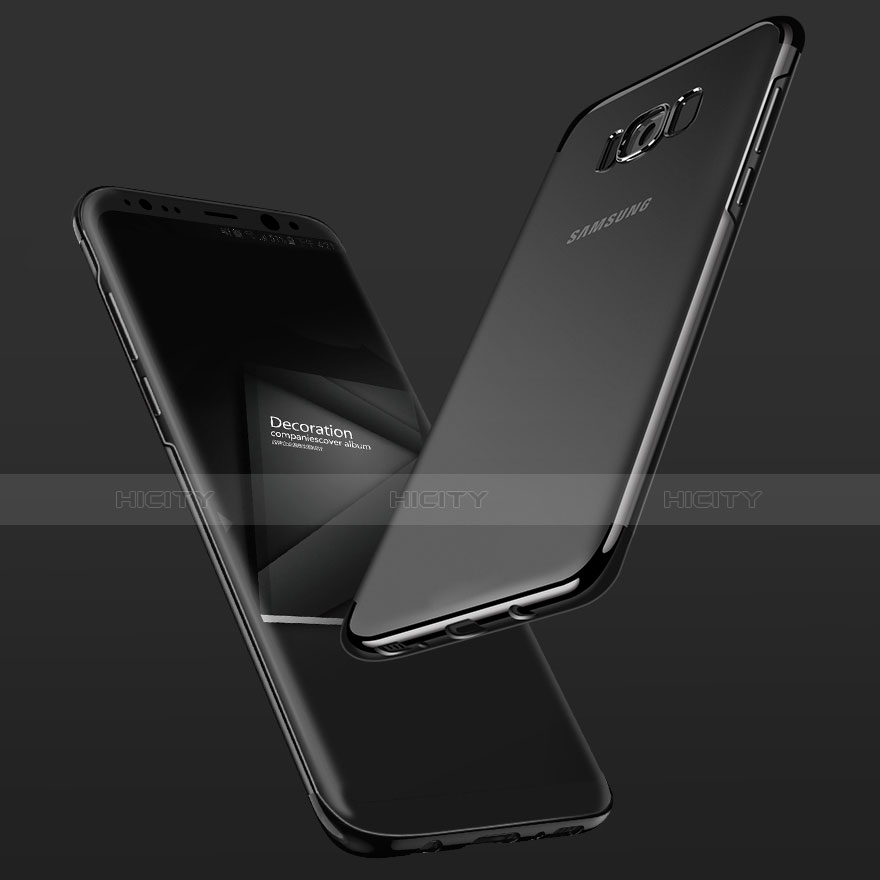 Silikon Schutzhülle Ultra Dünn Tasche Durchsichtig Transparent T18 für Samsung Galaxy S8 Plus Schwarz