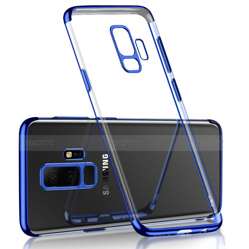 Silikon Schutzhülle Ultra Dünn Tasche Durchsichtig Transparent T18 für Samsung Galaxy S9 Plus Blau groß