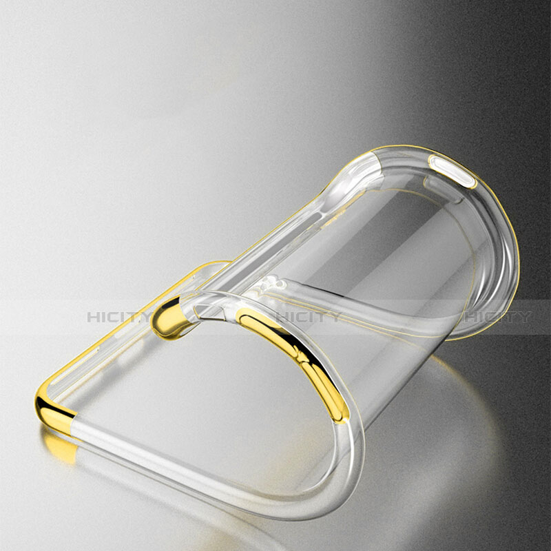 Silikon Schutzhülle Ultra Dünn Tasche Durchsichtig Transparent T19 für Apple iPhone SE (2020) Gold