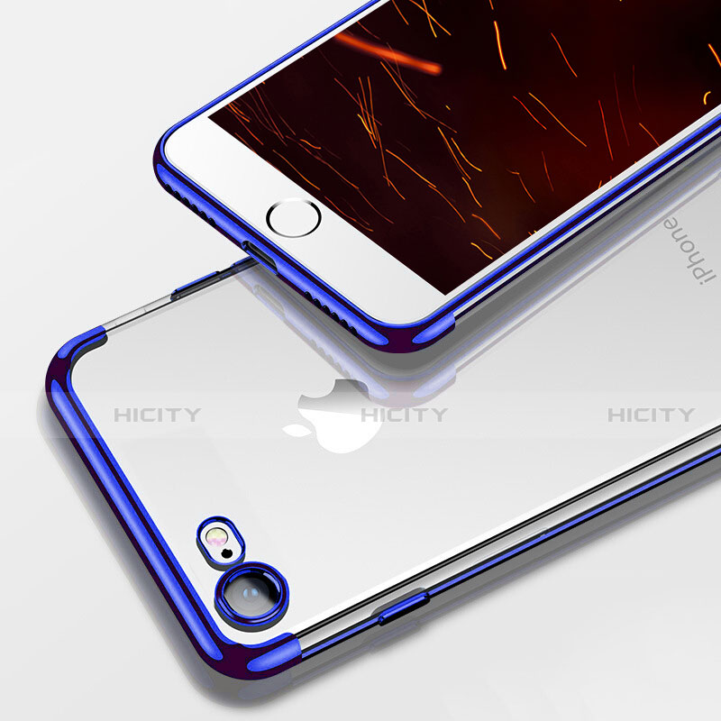 Silikon Schutzhülle Ultra Dünn Tasche Durchsichtig Transparent T19 für Apple iPhone SE3 (2022) Blau Plus