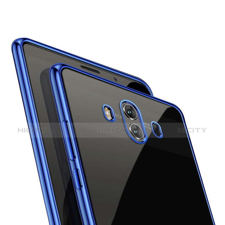 Silikon Schutzhülle Ultra Dünn Tasche Durchsichtig Transparent T19 für Huawei Mate 10 Blau groß