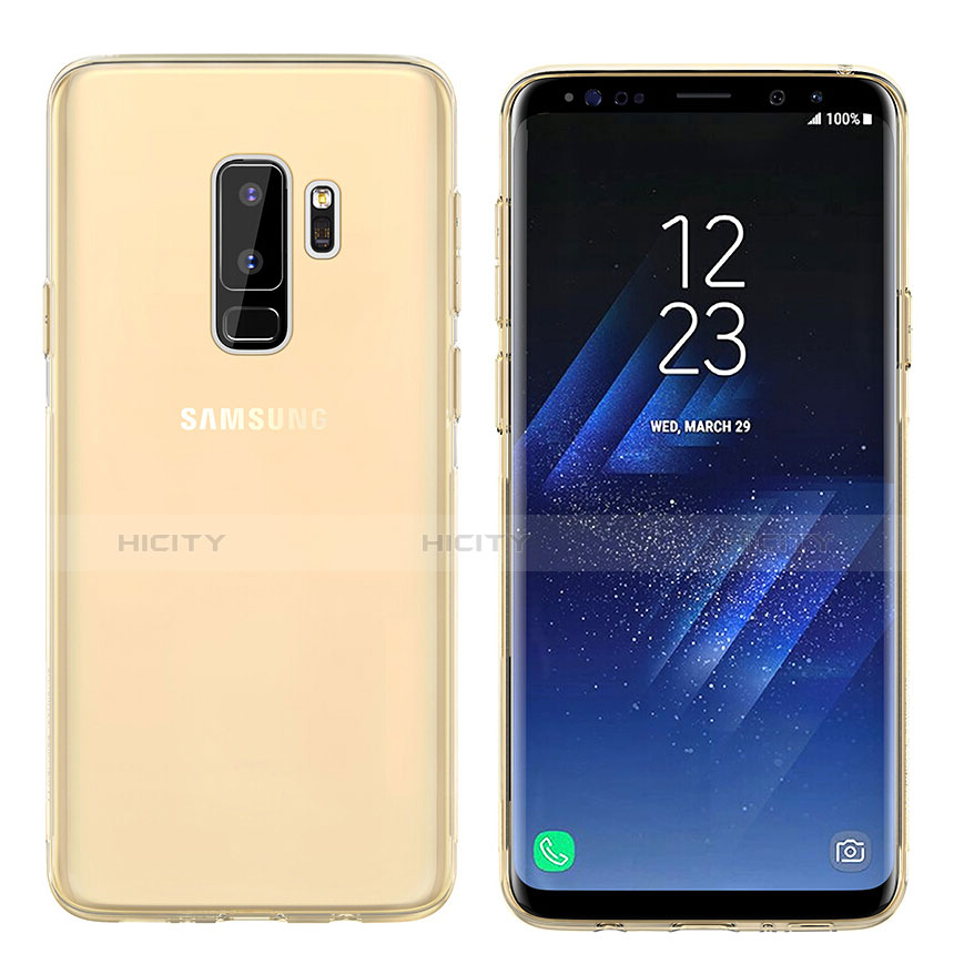 Silikon Schutzhülle Ultra Dünn Tasche Durchsichtig Transparent T20 für Samsung Galaxy S9 Plus Gold Plus