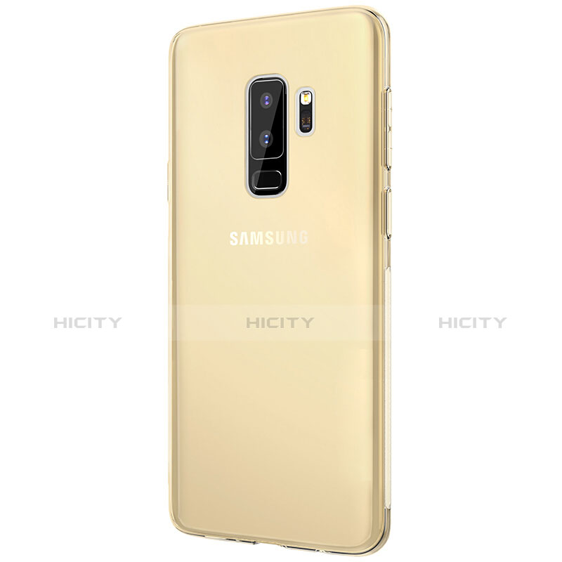 Silikon Schutzhülle Ultra Dünn Tasche Durchsichtig Transparent T20 für Samsung Galaxy S9 Plus Gold groß