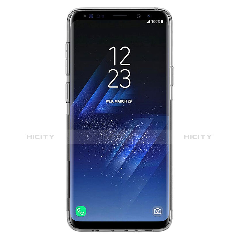 Silikon Schutzhülle Ultra Dünn Tasche Durchsichtig Transparent T20 für Samsung Galaxy S9 Plus Grau groß