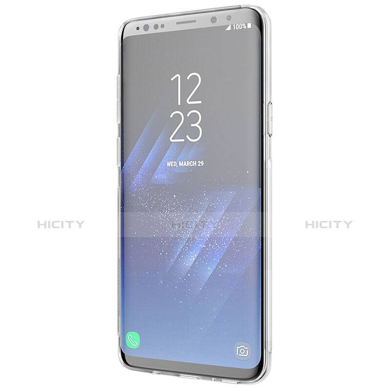 Silikon Schutzhülle Ultra Dünn Tasche Durchsichtig Transparent T20 für Samsung Galaxy S9 Plus Weiß groß