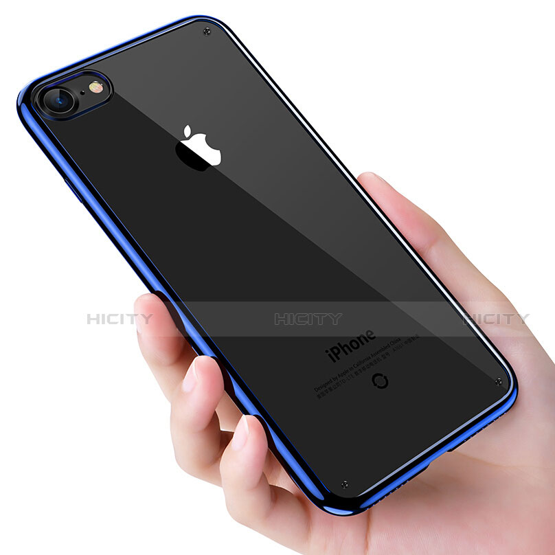 Silikon Schutzhülle Ultra Dünn Tasche Durchsichtig Transparent T21 für Apple iPhone SE3 (2022) Blau