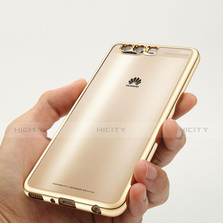 Silikon Schutzhülle Ultra Dünn Tasche Durchsichtig Transparent U02 für Huawei P10 Plus Gold groß