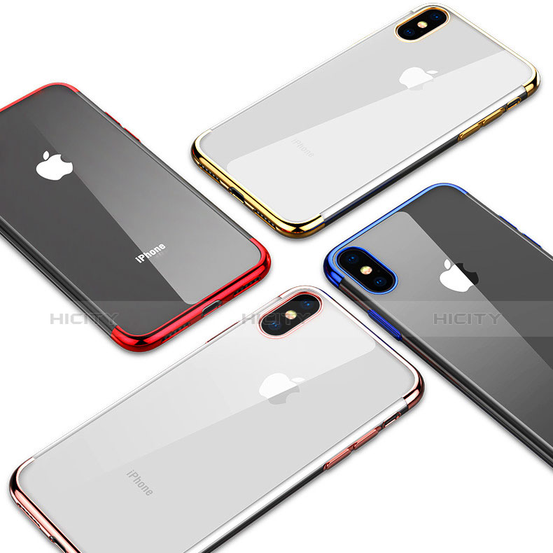 Silikon Schutzhülle Ultra Dünn Tasche Durchsichtig Transparent V02 für Apple iPhone Xs groß