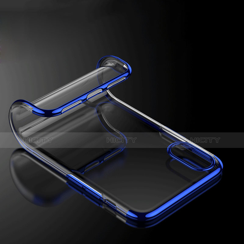 Silikon Schutzhülle Ultra Dünn Tasche Durchsichtig Transparent V07 für Apple iPhone Xs Max Blau
