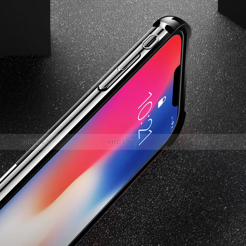 Silikon Schutzhülle Ultra Dünn Tasche Durchsichtig Transparent V14 für Apple iPhone Xs Max Schwarz groß
