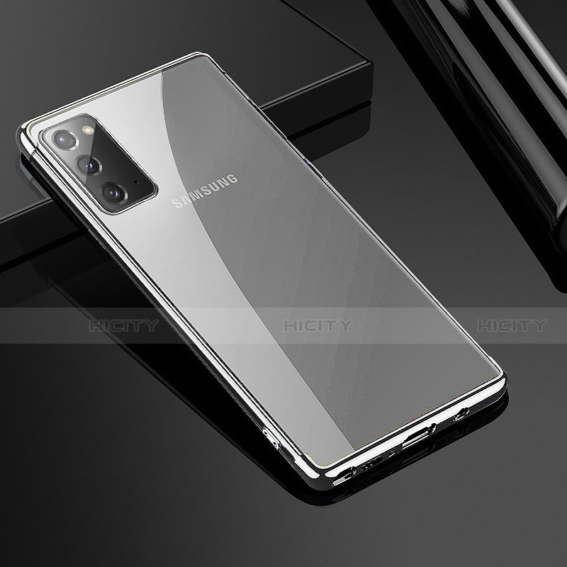 Silikon Schutzhülle Ultra Dünn Tasche Flexible Hülle Durchsichtig Transparent N03 für Samsung Galaxy Note 20 5G Silber Plus