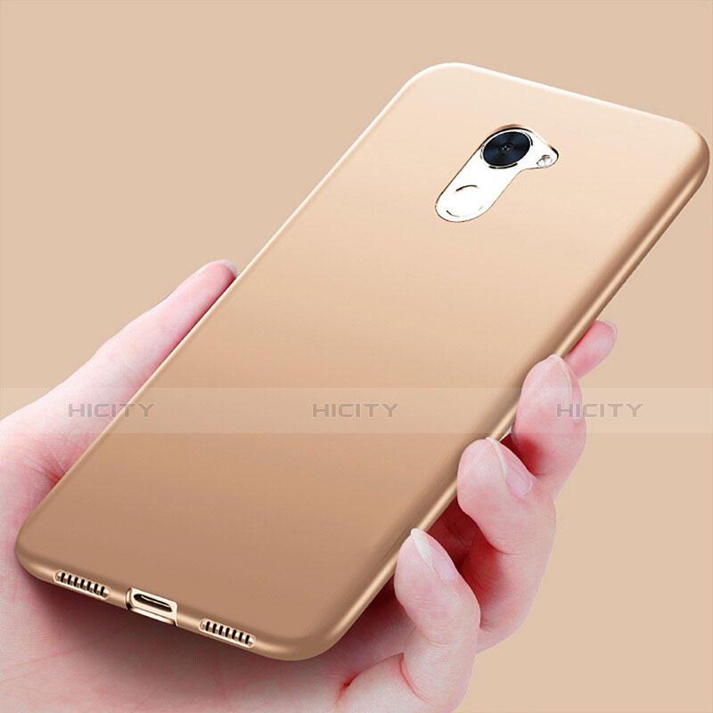 Silikon Schutzhülle Ultra Dünn Tasche S03 für Huawei Y7 Prime Gold groß