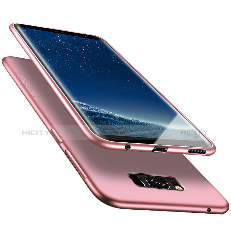 Silikon Schutzhülle Ultra Dünn Tasche S06 für Samsung Galaxy S8 Rosa groß