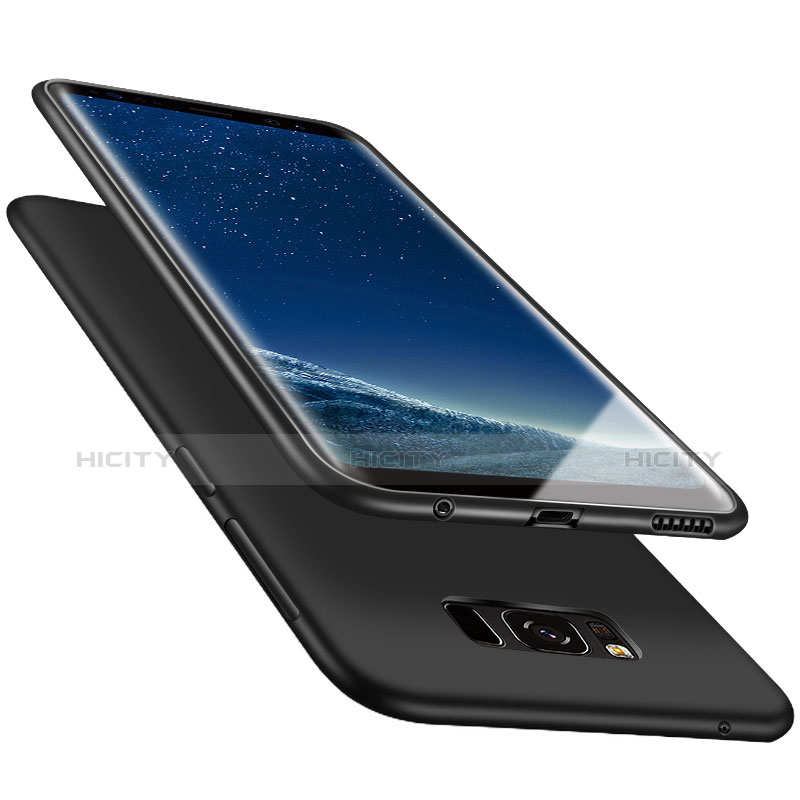 Silikon Schutzhülle Ultra Dünn Tasche S06 für Samsung Galaxy S8 Schwarz groß