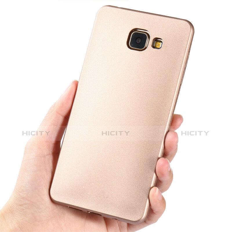 Silikon Schutzhülle Ultra Dünn Tasche Silikon für Samsung Galaxy A3 (2017) SM-A320F Gold groß