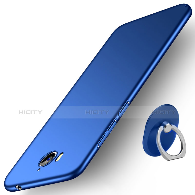 Silikon Schutzhülle Ultra Dünn Tasche Silikon mit Fingerring Ständer für Huawei Honor Play 6 Blau groß