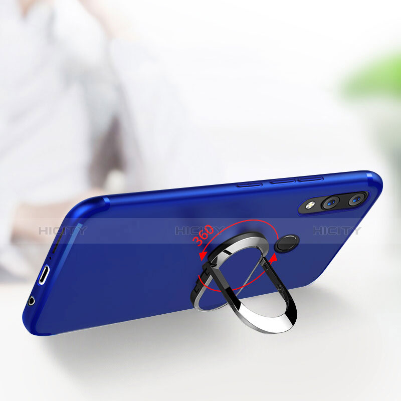 Silikon Schutzhülle Ultra Dünn Tasche Silikon mit Fingerring Ständer für Huawei P20 Lite Blau