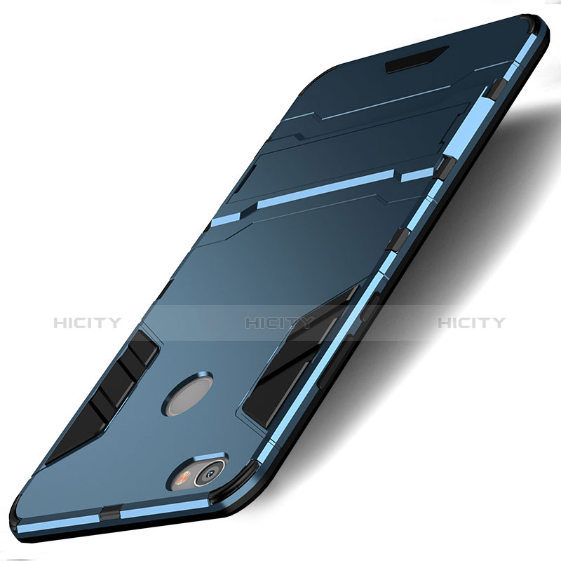 Silikon Schutzhülle und Kunststoff Tasche mit Ständer für Xiaomi Redmi Y1 Blau Plus