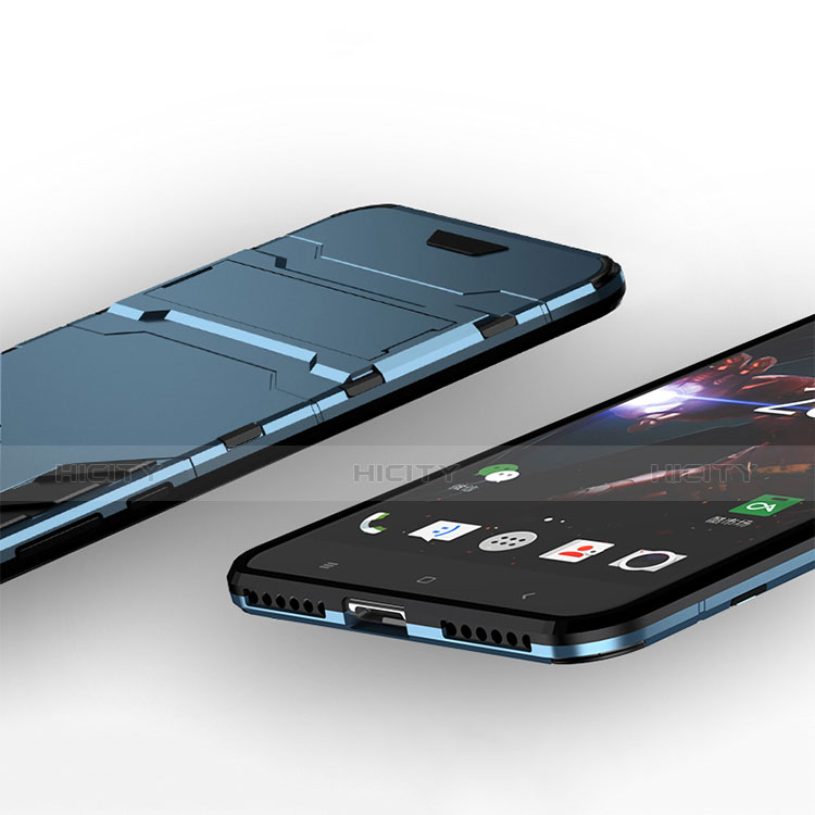 Silikon Schutzhülle und Kunststoff Tasche mit Ständer für Xiaomi Redmi Y1 Blau groß