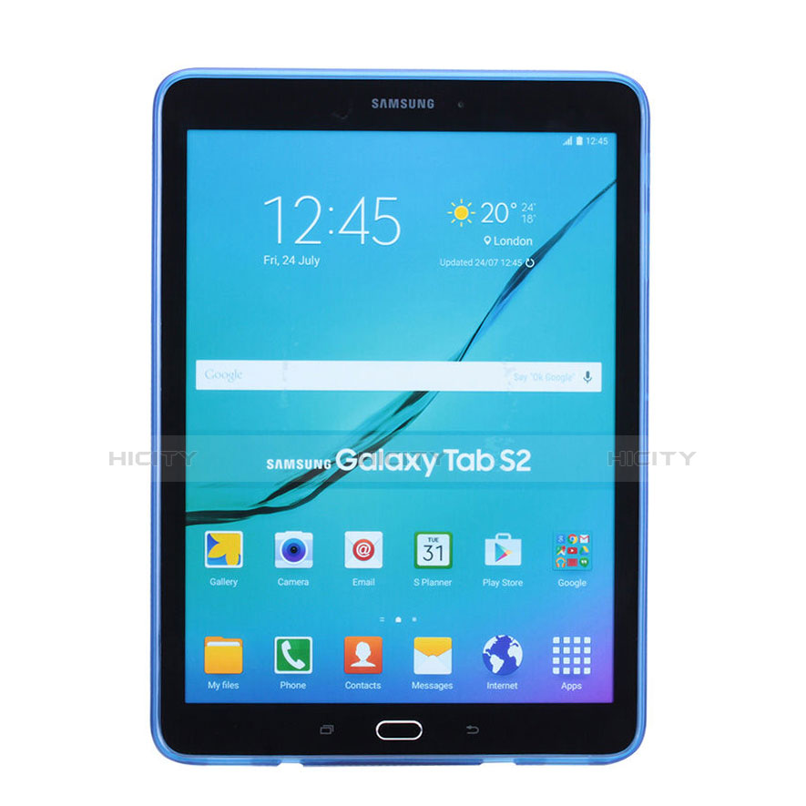 Silikon Schutzhülle X-Line Hülle Durchsichtig Transparent für Samsung Galaxy Tab S2 8.0 SM-T710 SM-T715 Blau groß