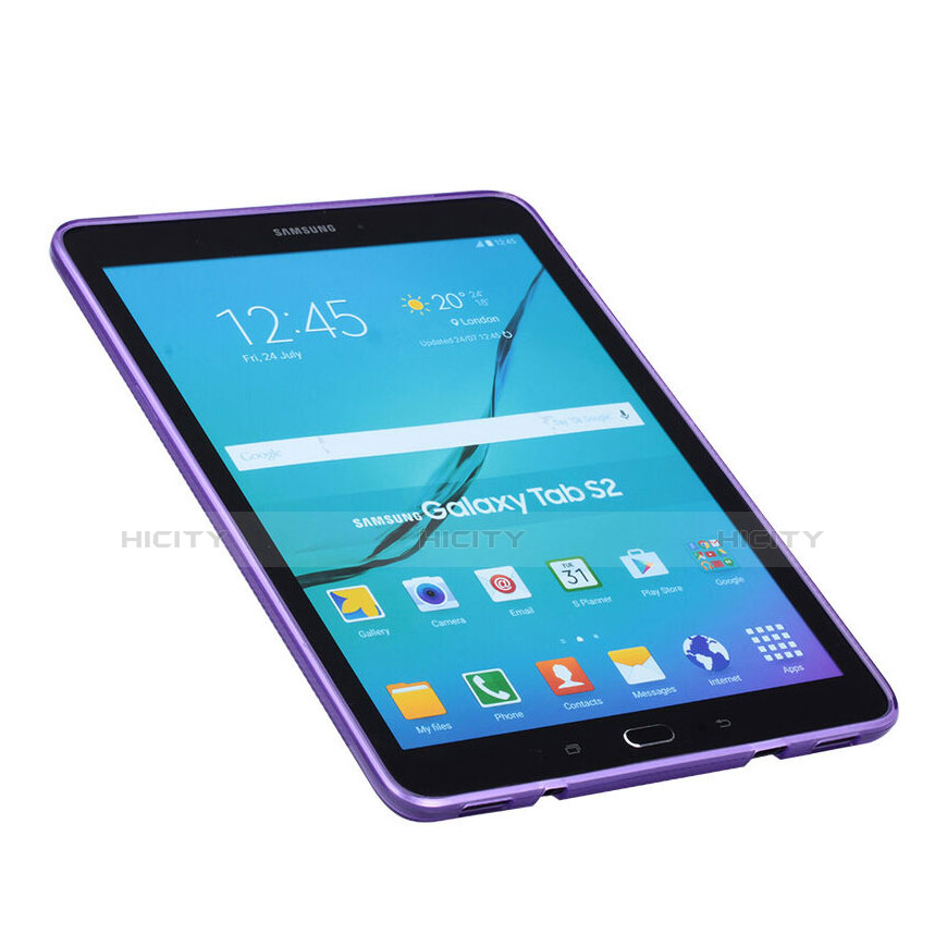 Silikon Schutzhülle X-Line Hülle Durchsichtig Transparent für Samsung Galaxy Tab S2 8.0 SM-T710 SM-T715 Violett groß