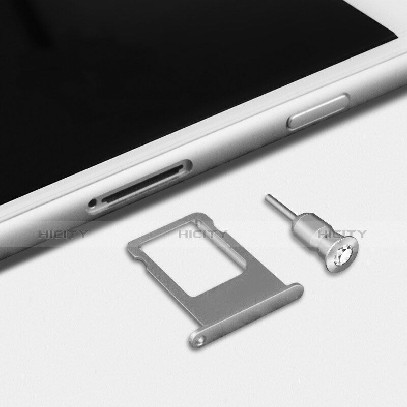 Staubschutz Stöpsel Passend Jack 3.5mm Android Apple Universal D02 Silber groß