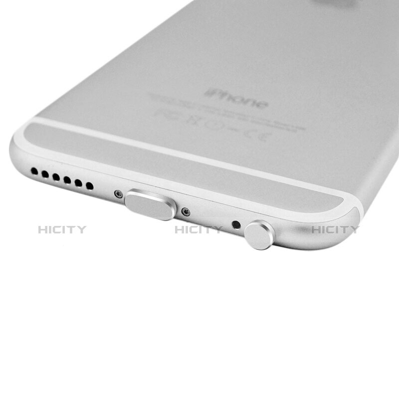 Staubschutz Stöpsel Passend Lightning USB Jack J01 für Apple iPhone 6S Silber