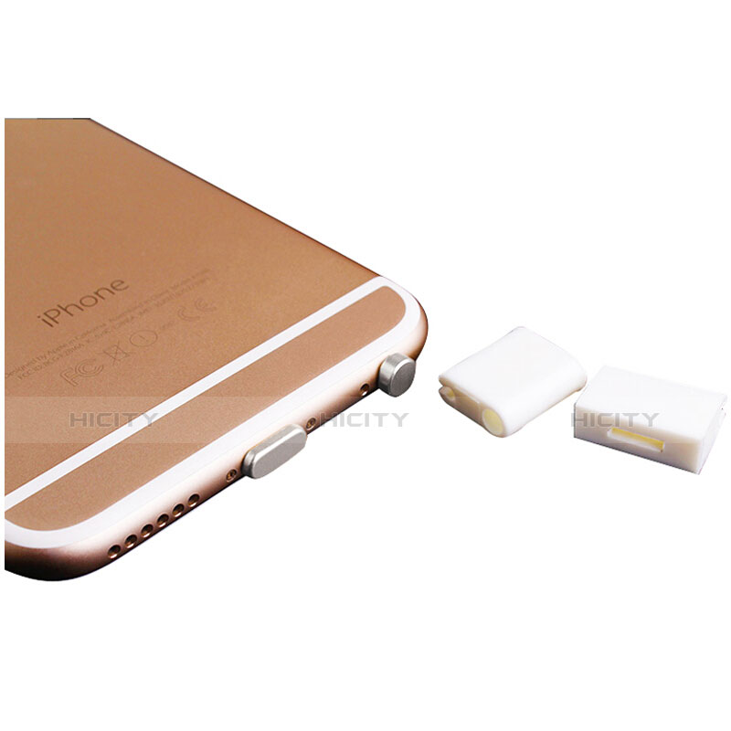 Staubschutz Stöpsel Passend Lightning USB Jack J02 für Apple iPhone 11 Pro Max Silber groß