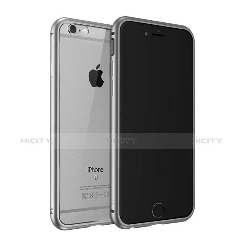 Tasche Luxus Aluminium Metall Rahmen für Apple iPhone 6S Grau